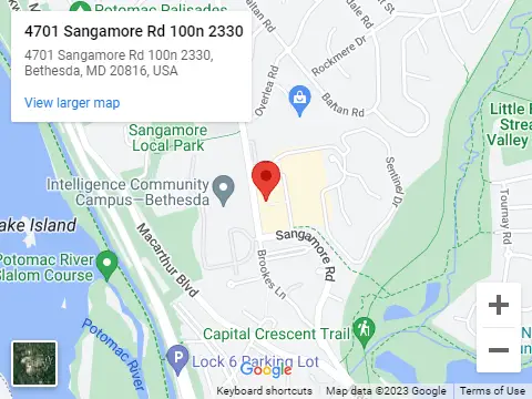 A map of the location of sangamore rd.